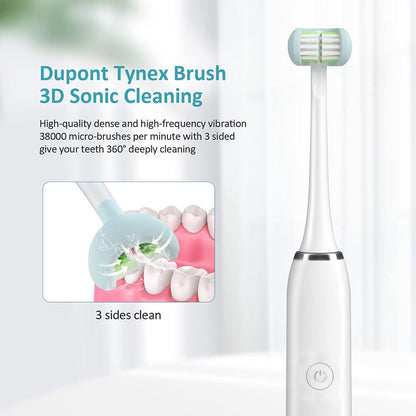Brosse à dents sonique 3 faces – Sourire éclatant et hygiène pro