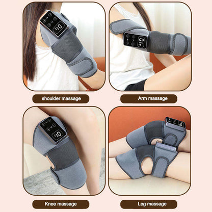 Appareil de massage pour genoux et coude Intelligent 3-en-1 à Impulsions Électroniques, Chauffant et Vibrant