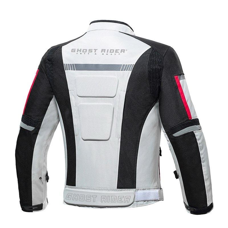 Veste de Moto Imperméable et Coupe-Vent Ghost Rider Blanche