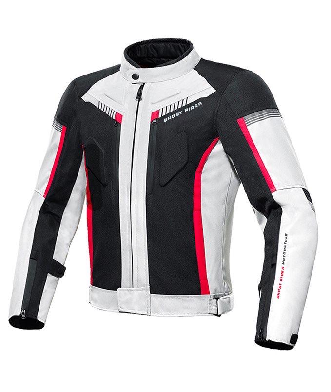 Veste de Moto Imperméable et Coupe-Vent Ghost Rider Blanche
