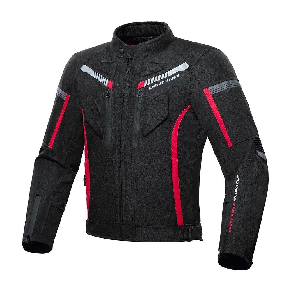 Veste de Moto Imperméable et Coupe-Vent Ghost Rider Noir-rouge