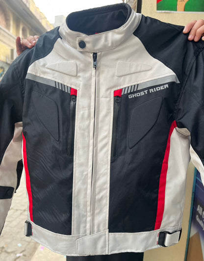 Veste de Moto Imperméable et Coupe-Vent Ghost Rider Blanche