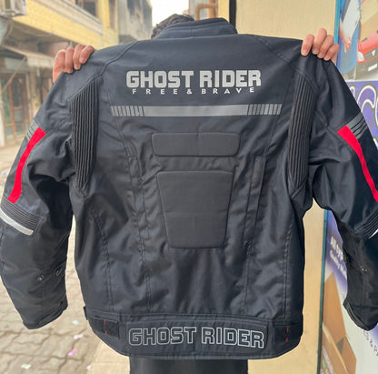 Veste de Moto Imperméable et Coupe-Vent Ghost Rider Noir-rouge