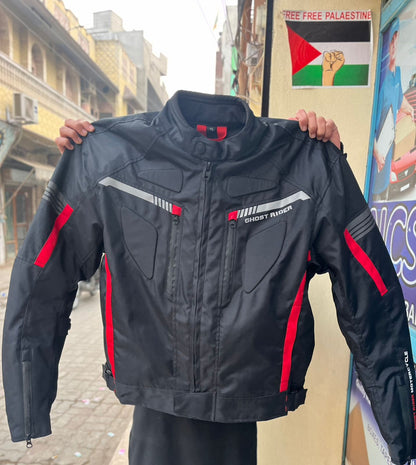 Veste de Moto Imperméable et Coupe-Vent Ghost Rider Noir-rouge