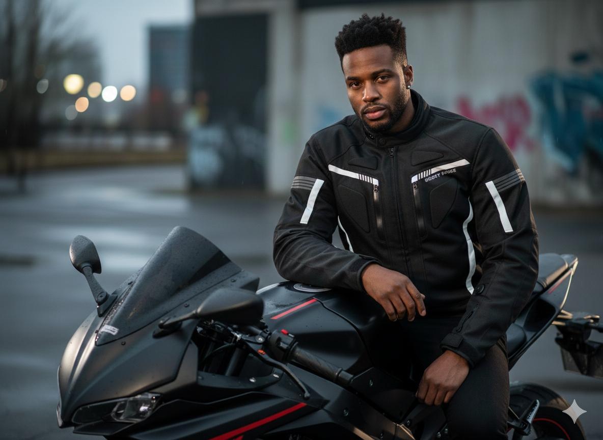 Veste de Moto Imperméable et Coupe-Vent Ghost Rider Noir-argenté