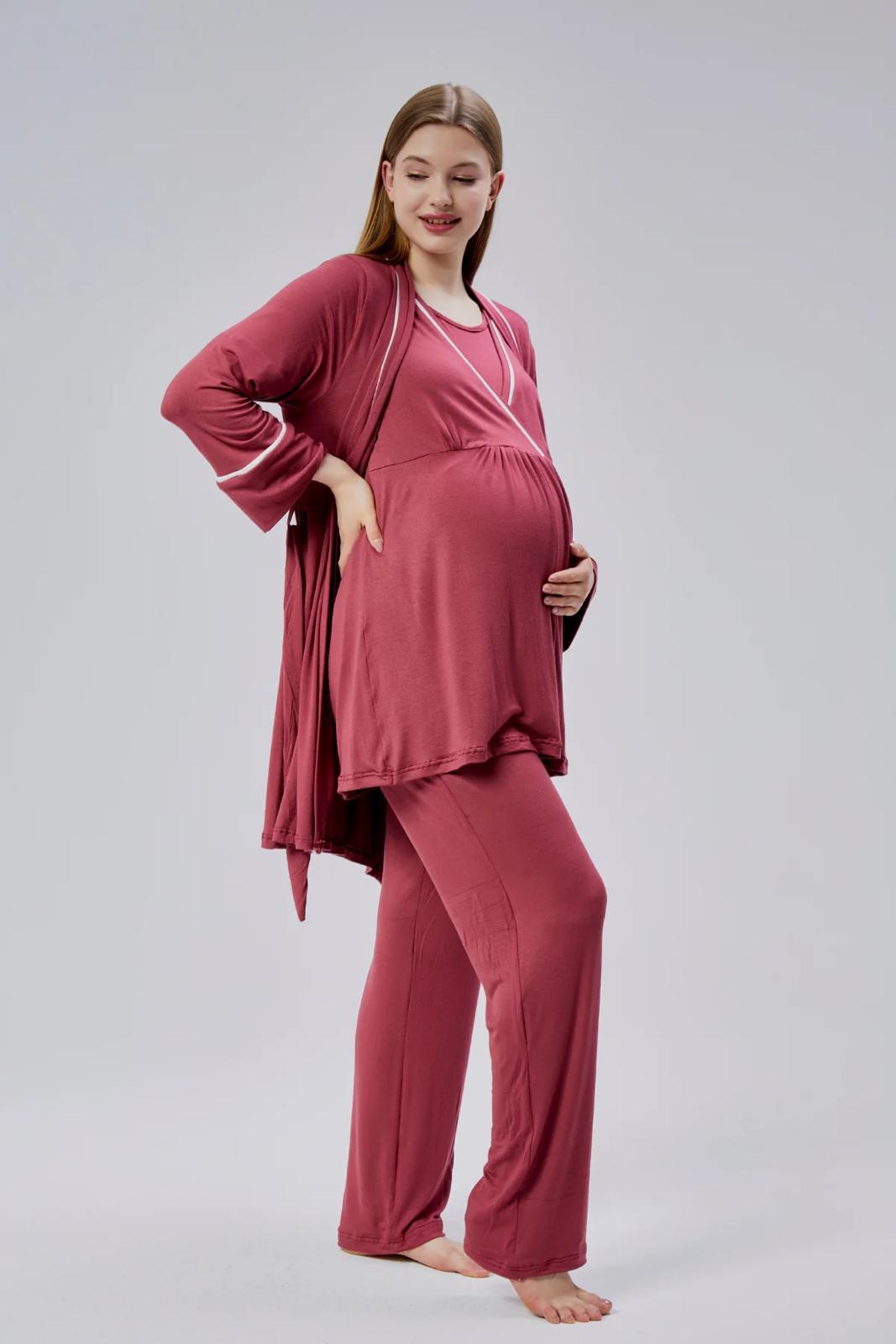 Pyjamas coton maternité 3pcs rouge